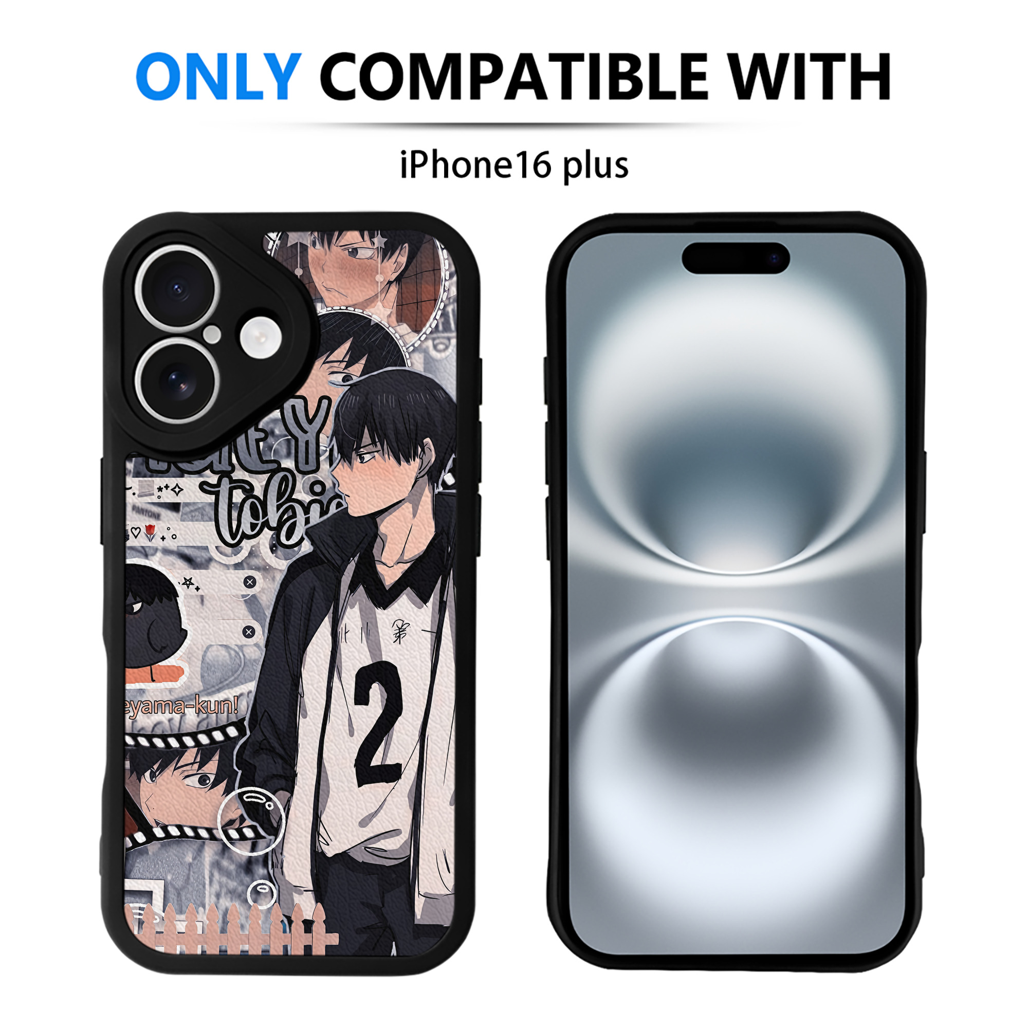 （画像用） ハイキュー!! Haikyu!! 【iPhone 16シリーズ対応】シリコンスマホケース（レザー調） 材質：シリコン